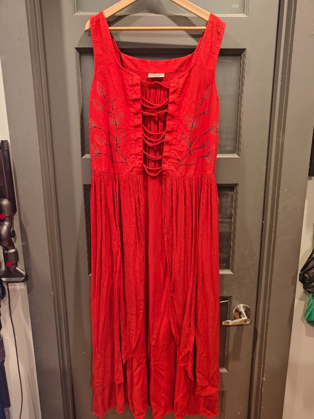HolyClothing Danu Maxi Dress XL/1X Poppy Red - Picture 3 of 5